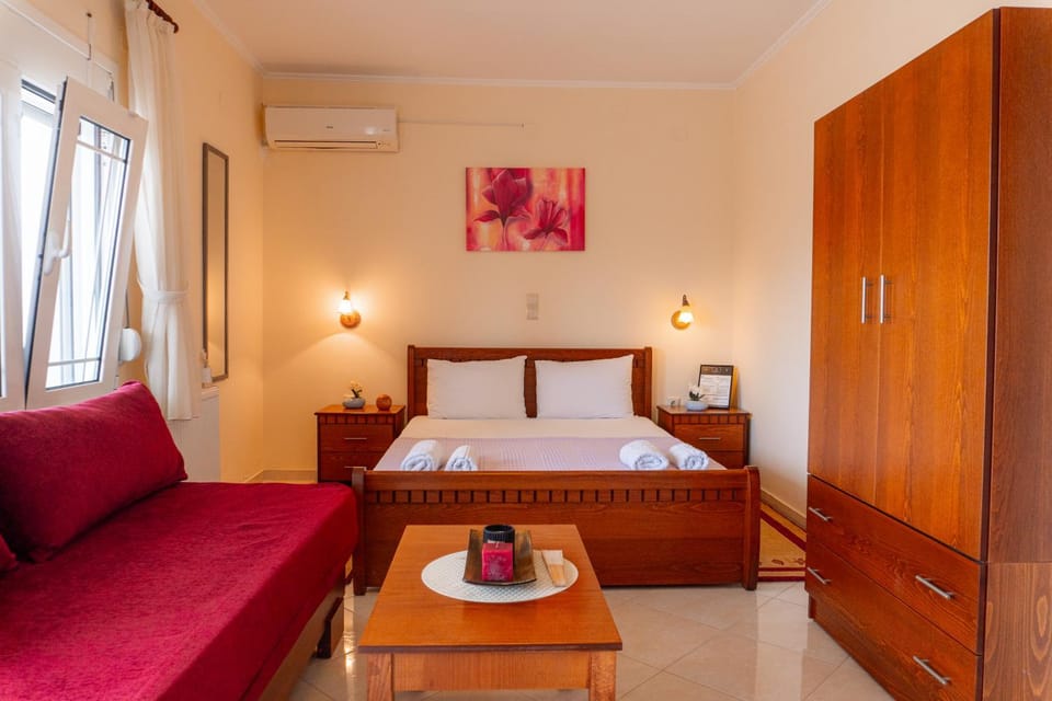 Seating area, wardrobe, air conditioner