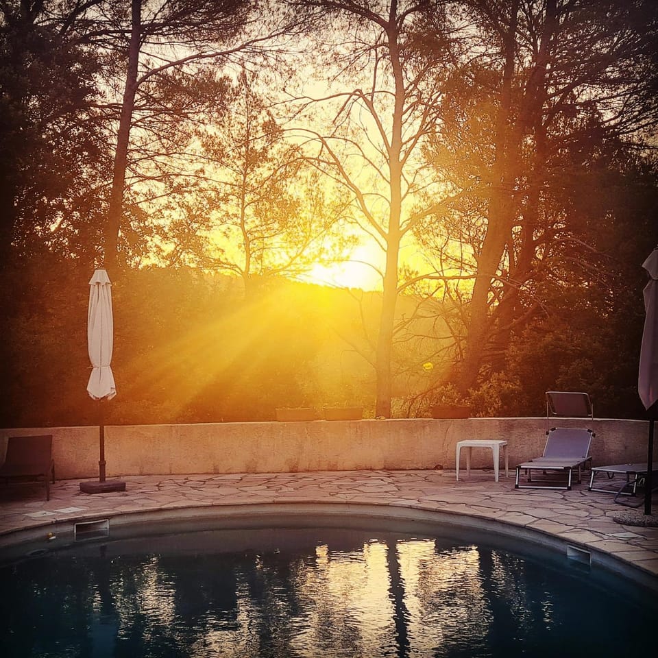 Pool view, Sunset