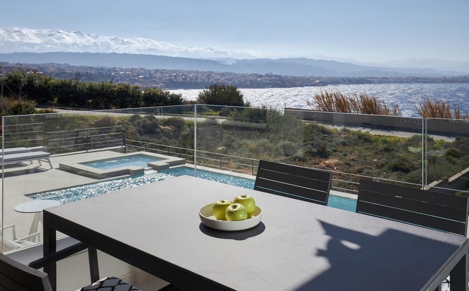 Day, Natural landscape, View (from property/room), Balcony/Terrace, Mountain view, Sea view, Sunset