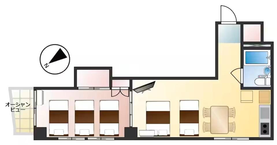 Photo of the whole room, Floor plan