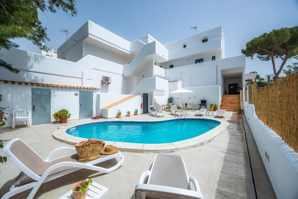 Property building, Living room, Swimming pool