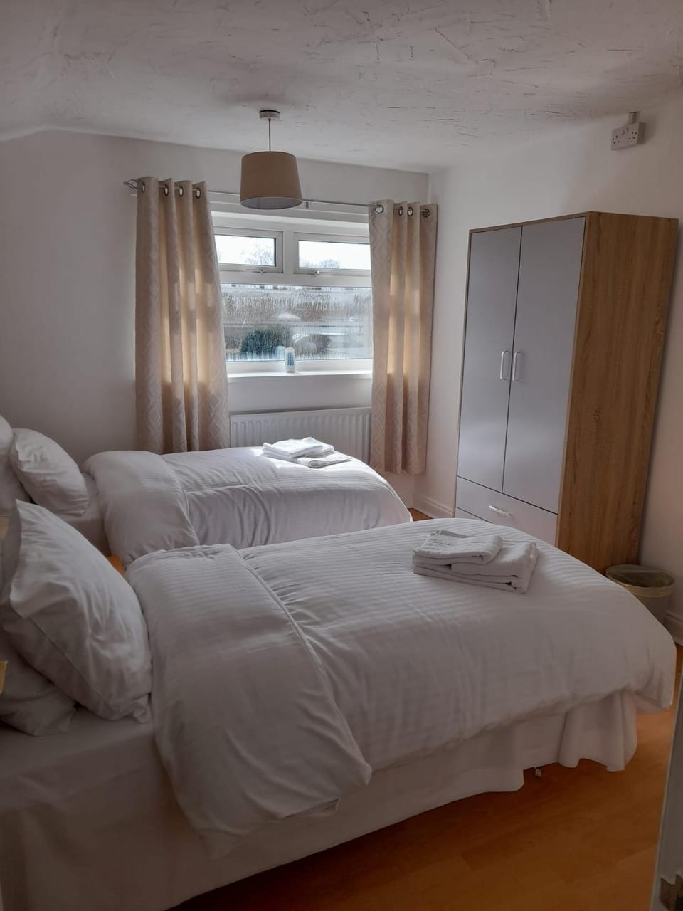 Bed, Photo of the whole room, Bedroom, towels, wardrobe