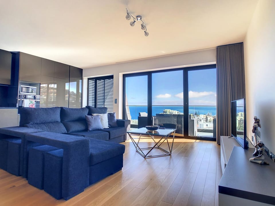 Living room, Seating area, Sea view