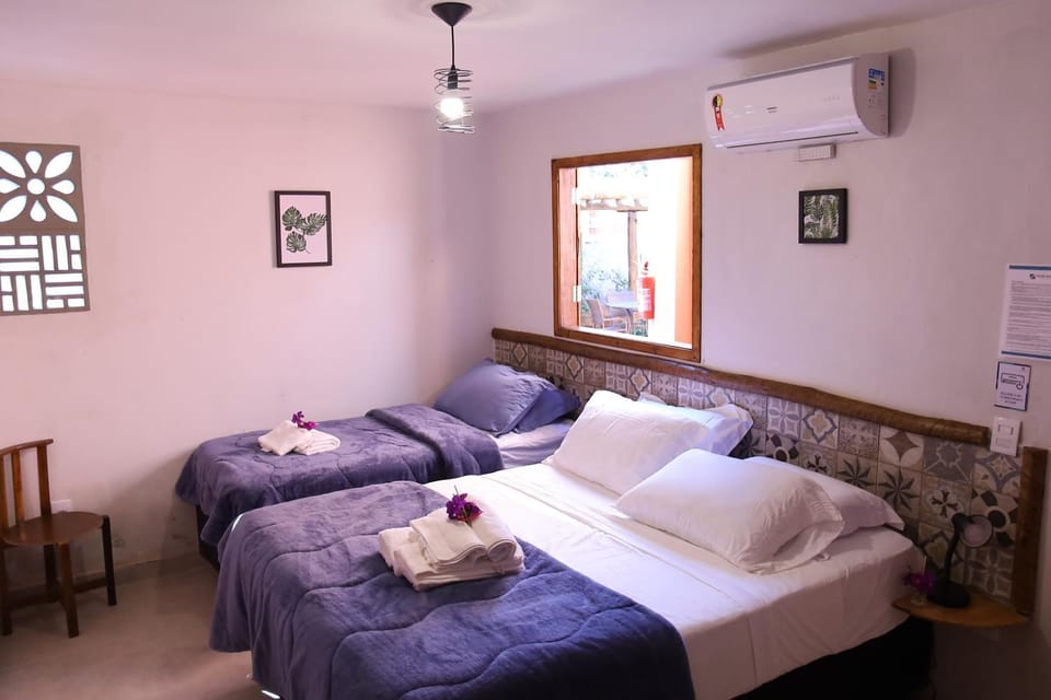 Bed, Photo of the whole room, Bedroom, towels, air conditioner