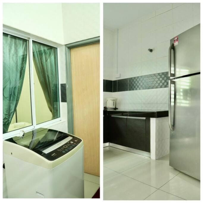 Kitchen or kitchenette, washing machine