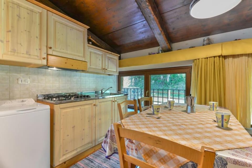 Kitchen or kitchenette, Dining area, stove
