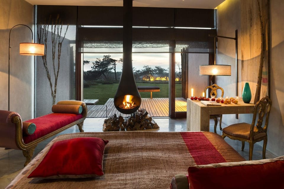 Bed, View (from property/room), Bedroom, fireplace