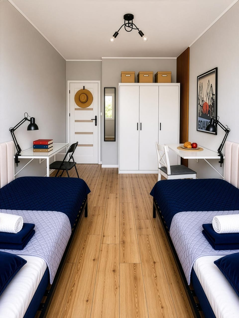 Bed, Photo of the whole room, Bedroom, wardrobe