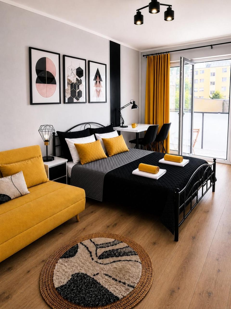 Bed, Balcony/Terrace, Living room, Photo of the whole room, Seating area, Bedroom, towels