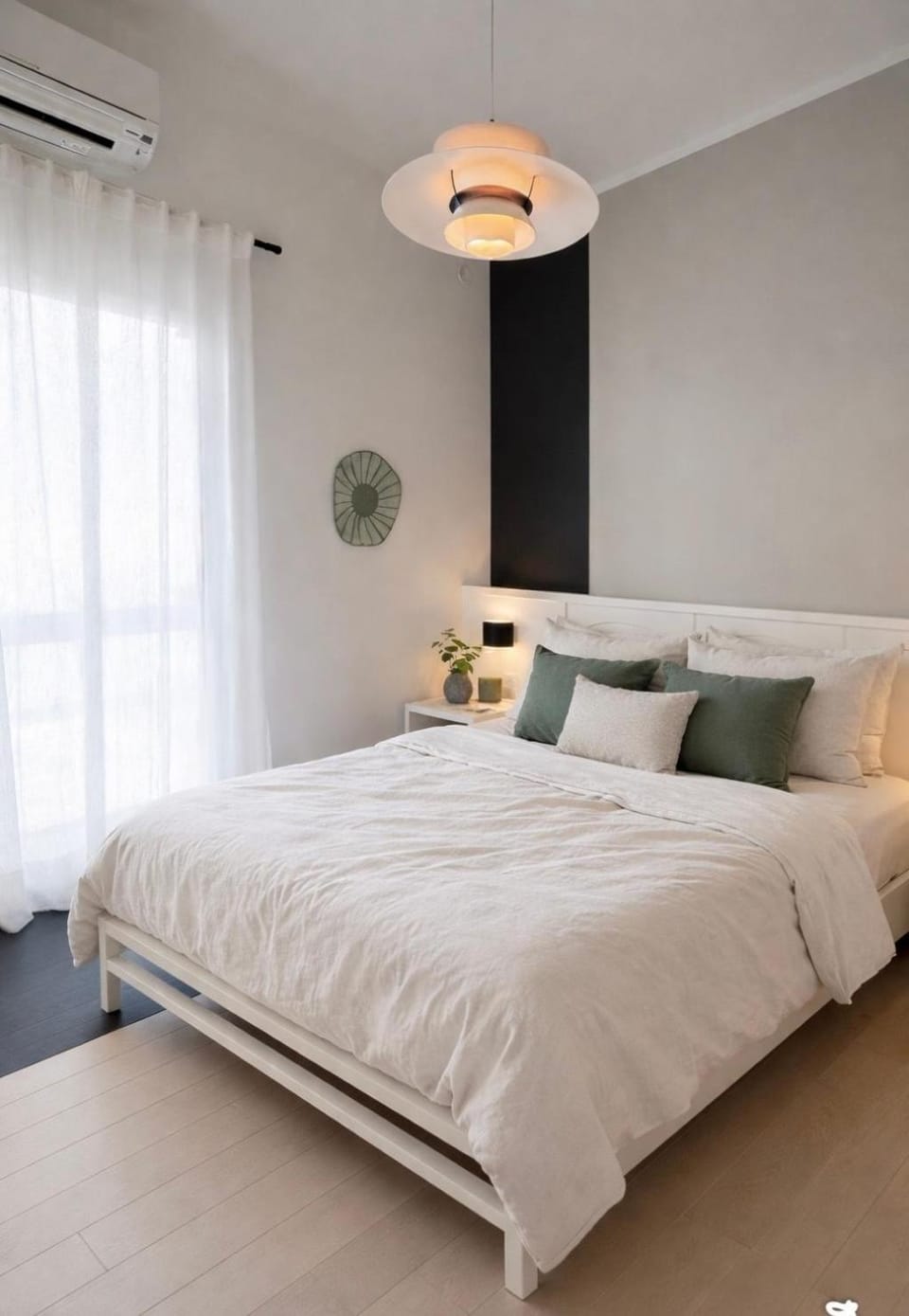 Bed, Photo of the whole room, Bedroom, air conditioner