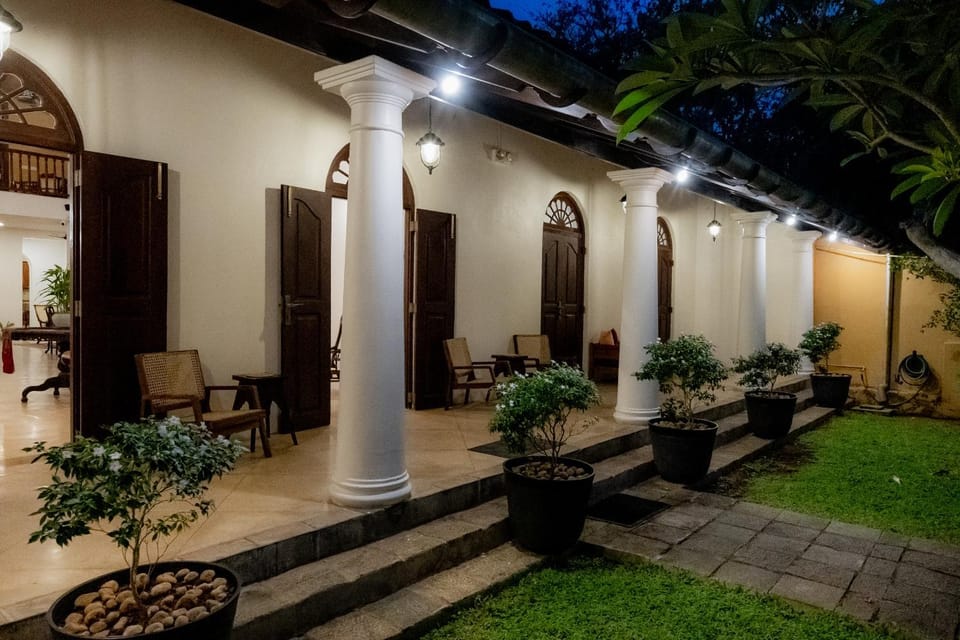 Property building, Facade/entrance, Night, Garden, Garden view