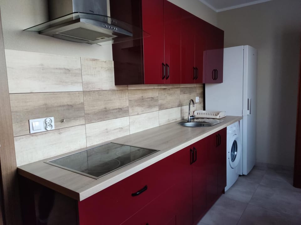 Kitchen or kitchenette, Communal kitchen, stove, washing machine, kitchen