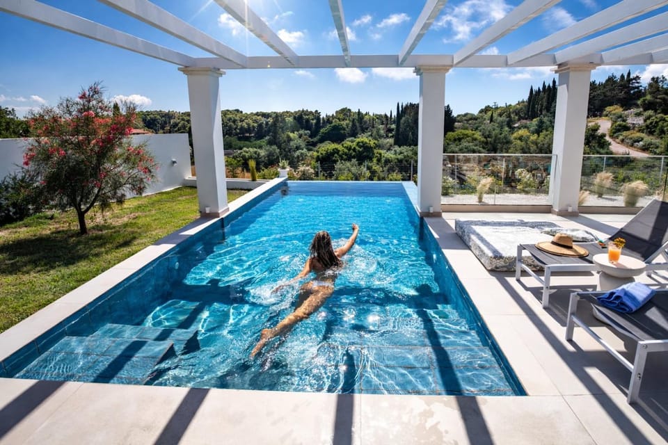 Patio, Natural landscape, Pool view, Swimming pool, sunbed