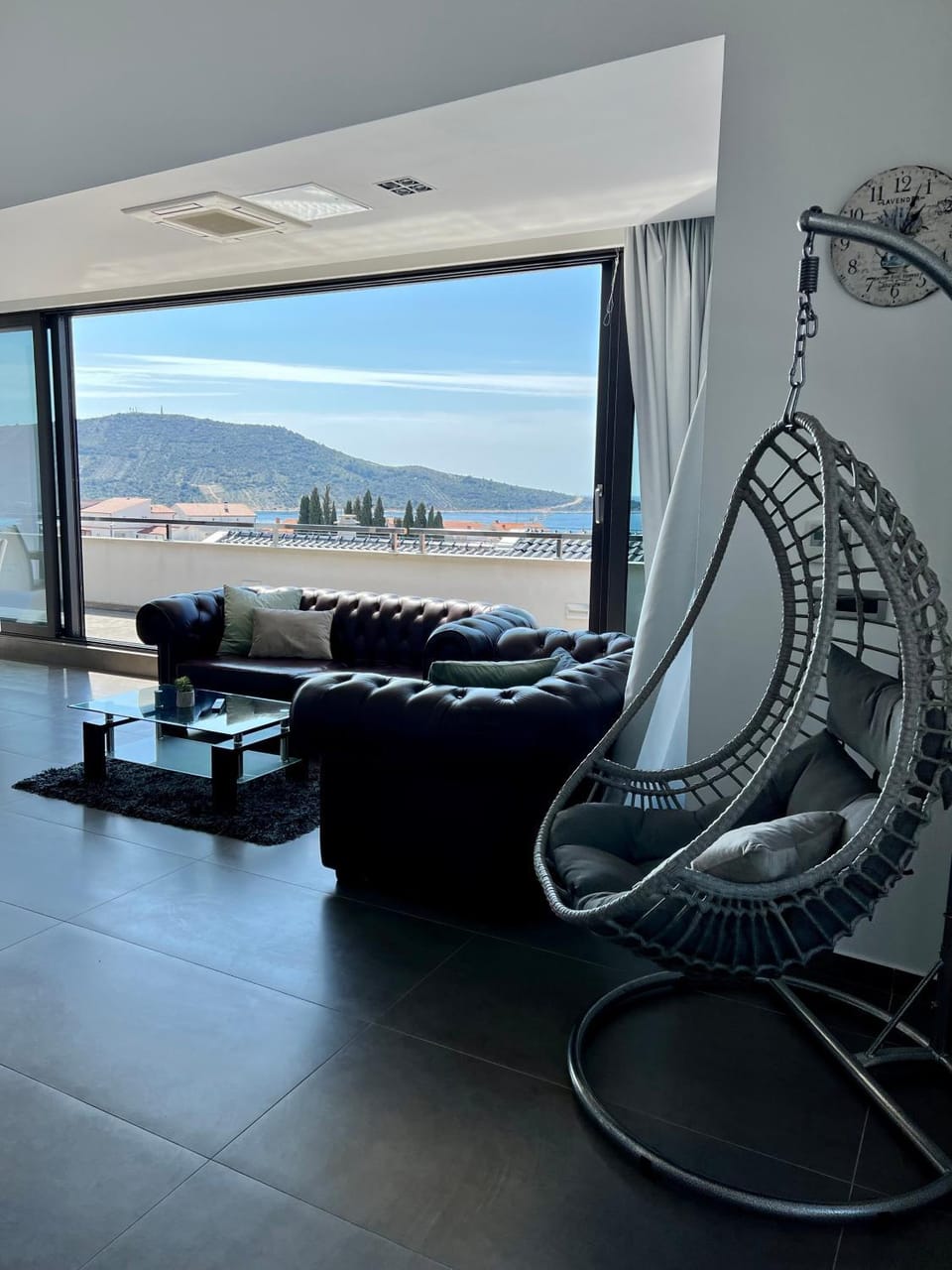 Living room, Seating area, Mountain view, Sea view