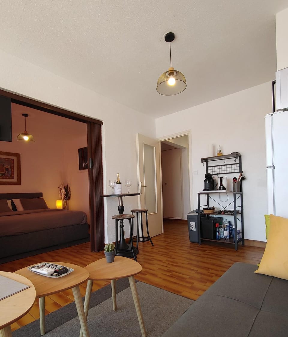 Bed, TV and multimedia, Kitchen or kitchenette, Living room, Photo of the whole room, Seating area, Dining area, Dinner, minibar