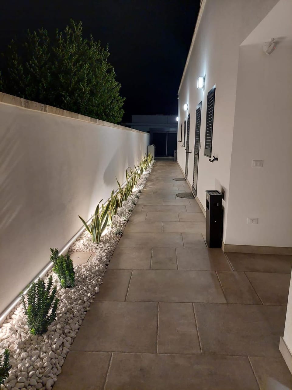 Property building, Night, Garden