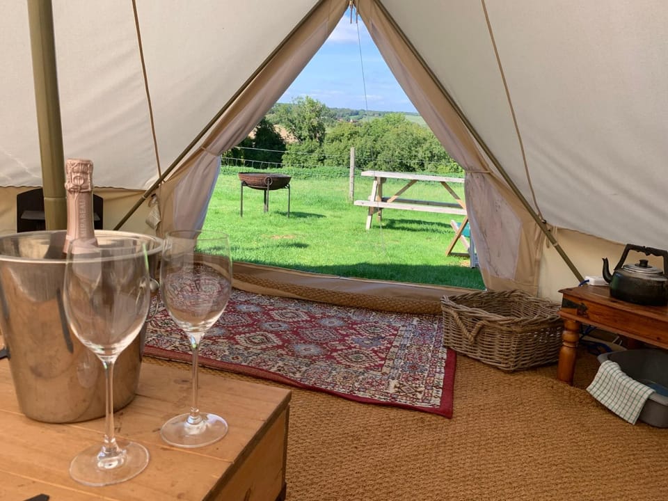 Home Farm Radnage 6 Glamping Bell Tent, with Log Burner and Fire Pit Luxury tent in Wycombe District