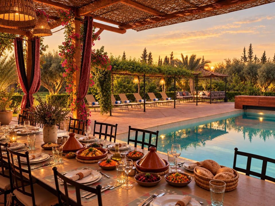 Patio, Garden, Dining area, Swimming pool, Dinner, internet, sunbed