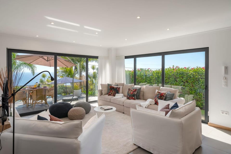 Living room, Seating area, Garden view