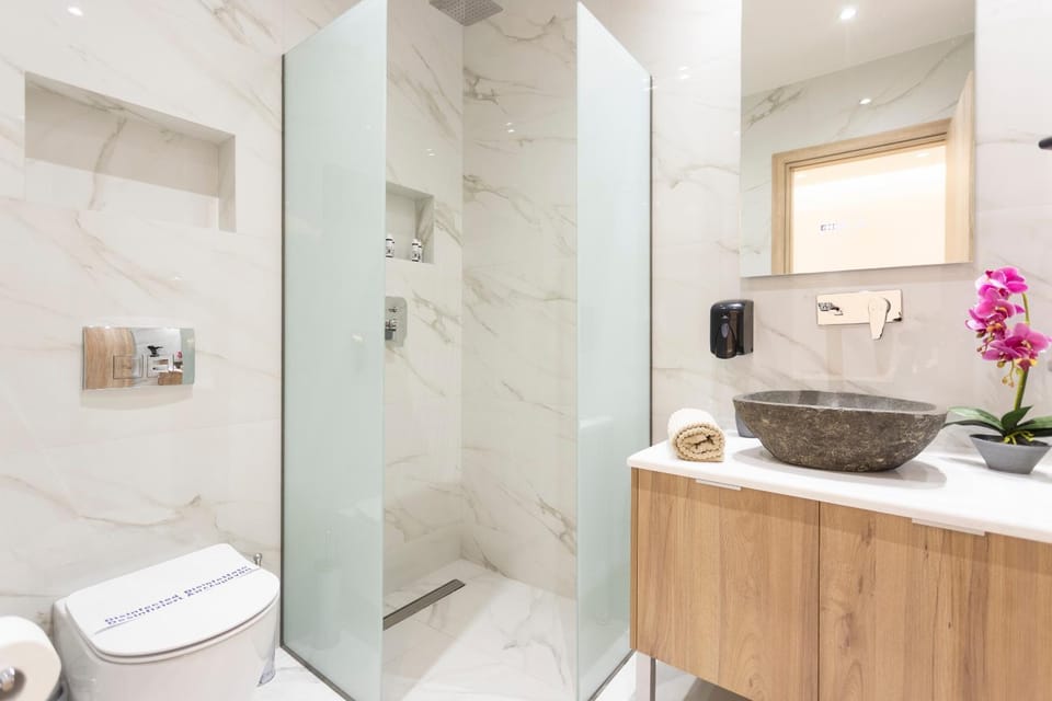 Shower, Toilet, towels