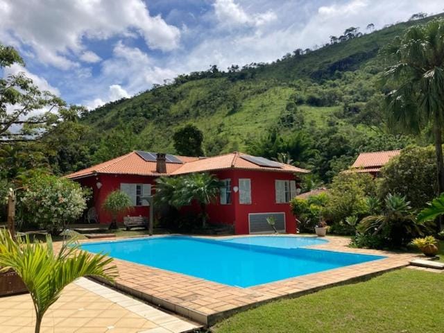 Day, Natural landscape, Garden, Garden view, Mountain view, Pool view, Swimming pool