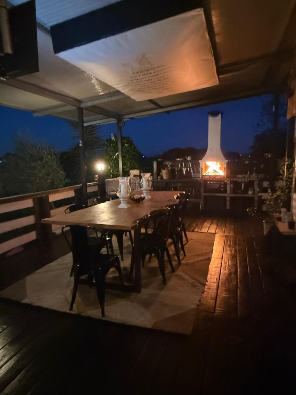 Night, BBQ facilities, Dining area