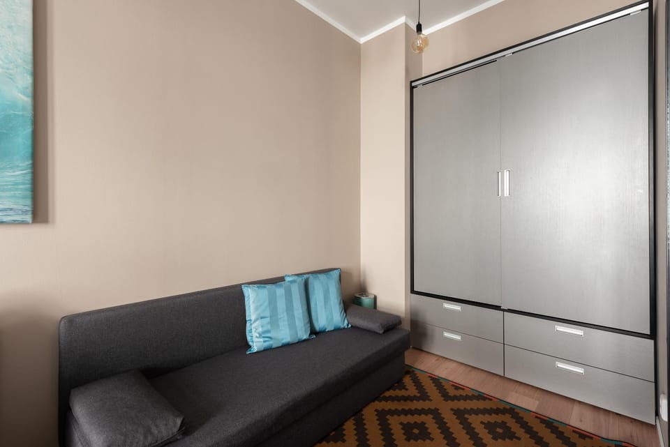 Seating area, wardrobe