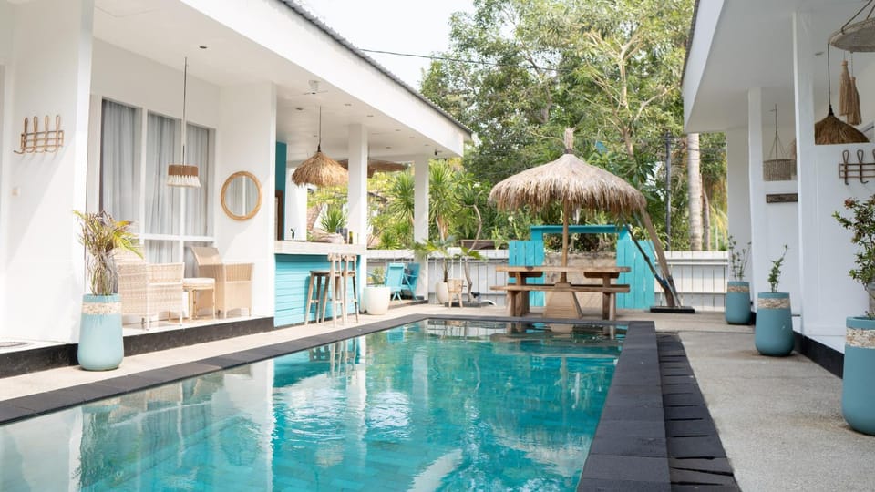 Property building, Patio, Day, Pool view, Swimming pool