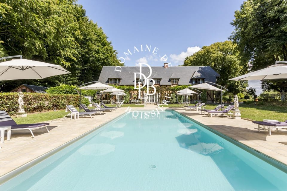 Property building, Living room, Swimming pool