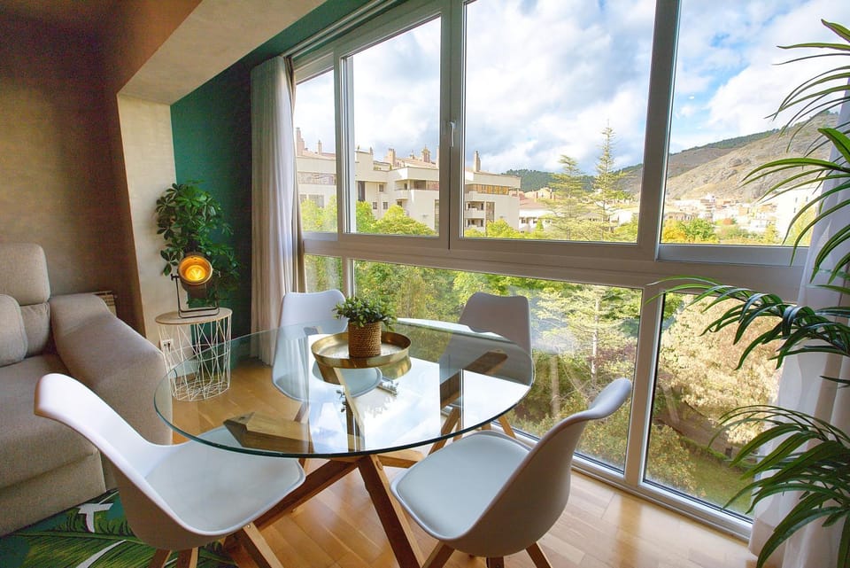 View (from property/room), Living room, Seating area, Dining area