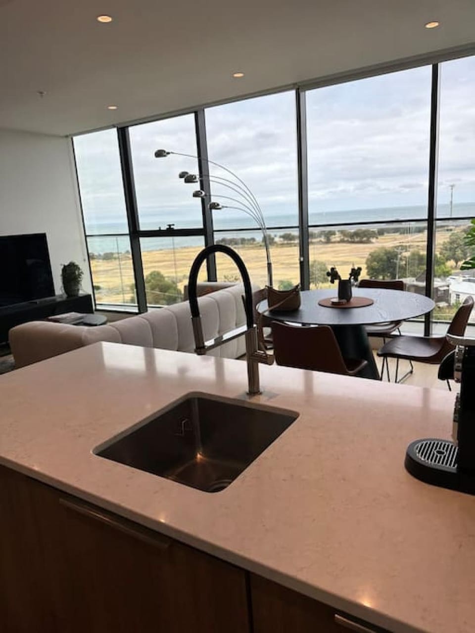 Living room, Seating area, Dining area, Sea view