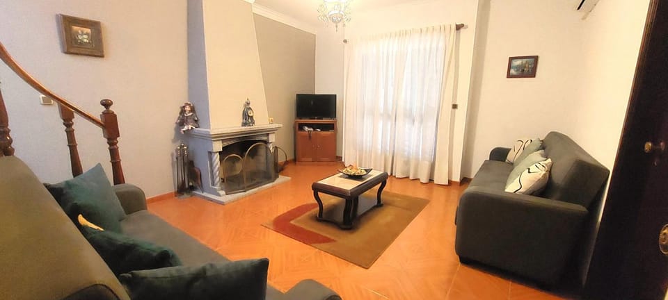 Living room, fireplace
