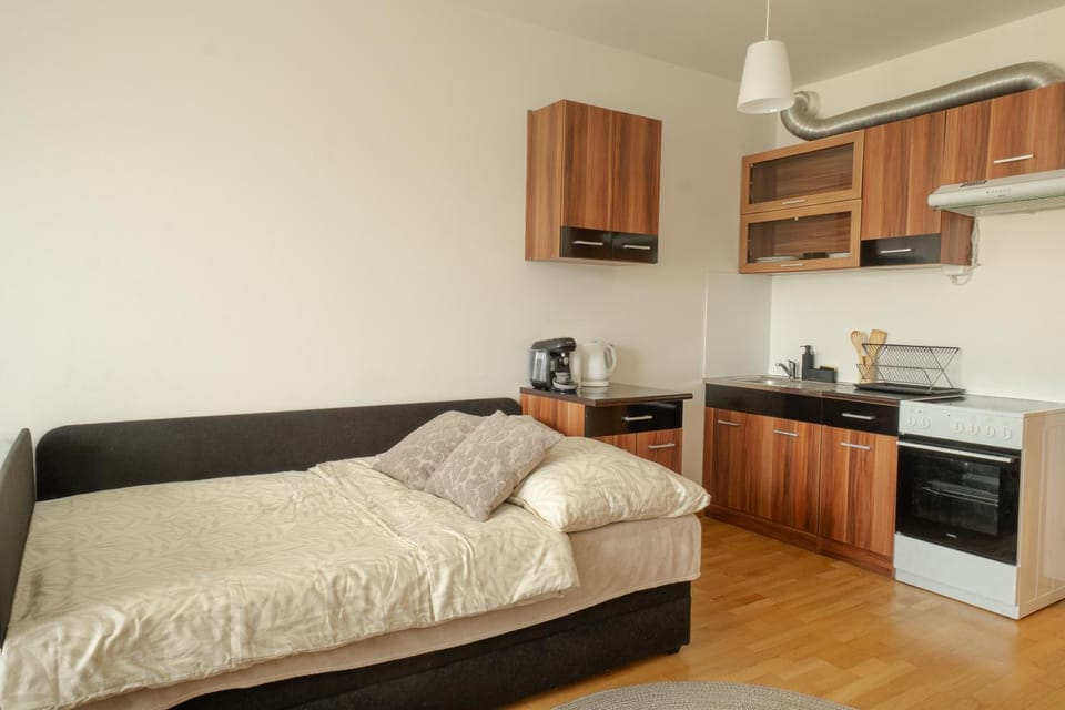 Kitchen or kitchenette, Living room, Seating area, minibar, oven, stove, toaster
