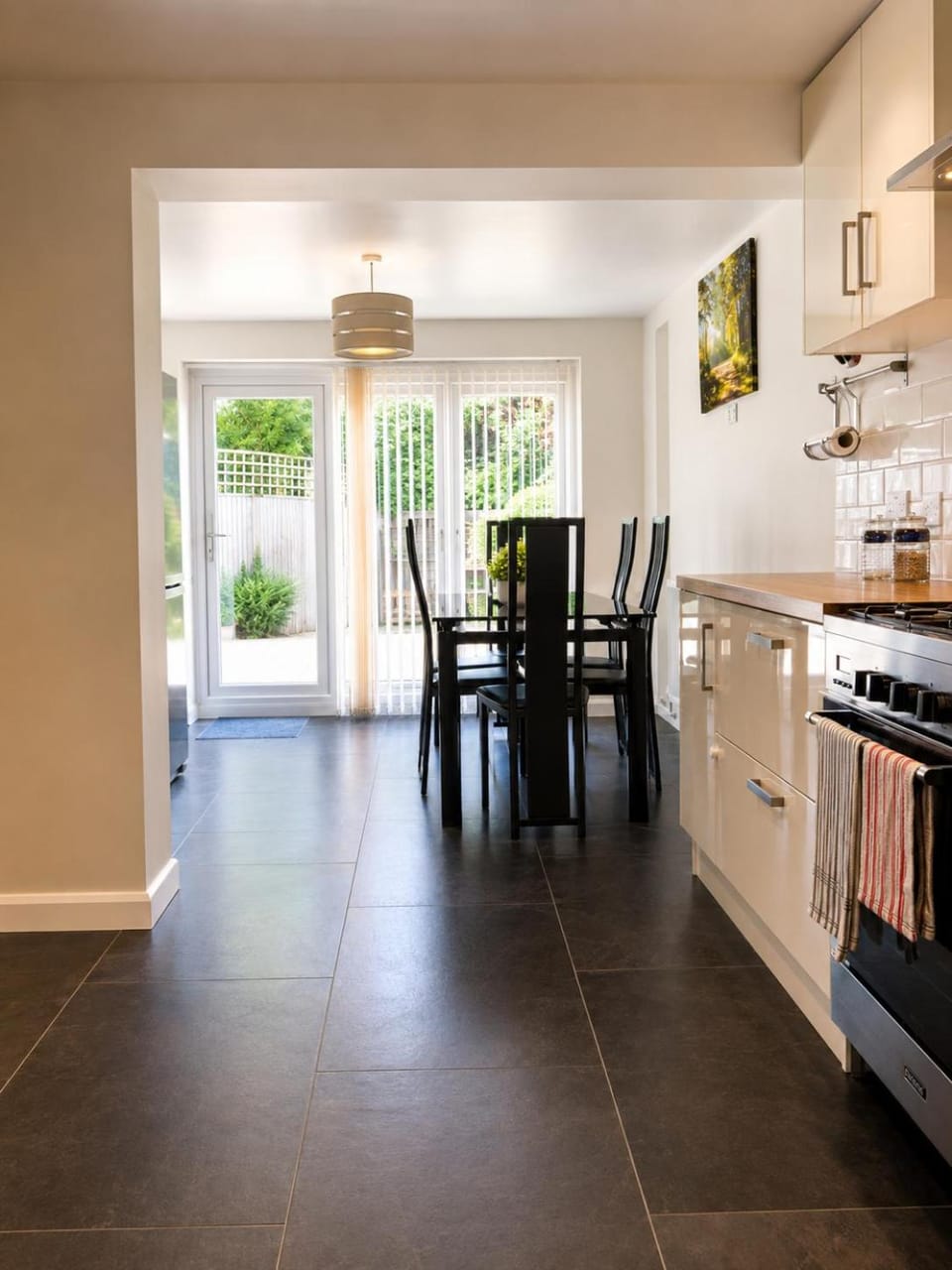Kitchen or kitchenette, Dining area, stove