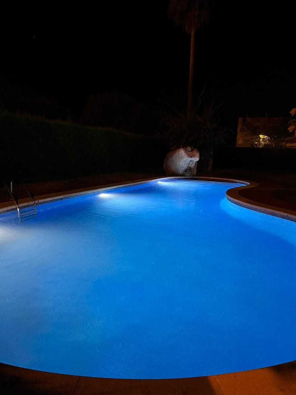 Night, Pool view, Swimming pool