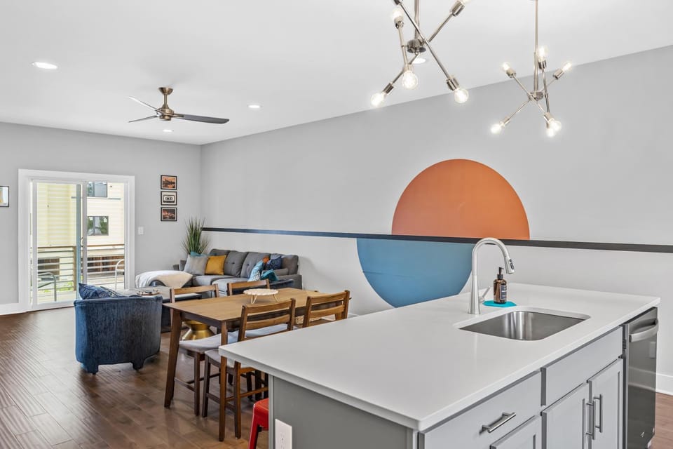 Living room, kitchen