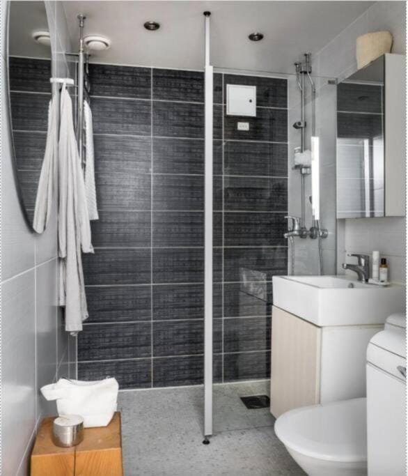 Shower, Toilet, Bathroom, towels