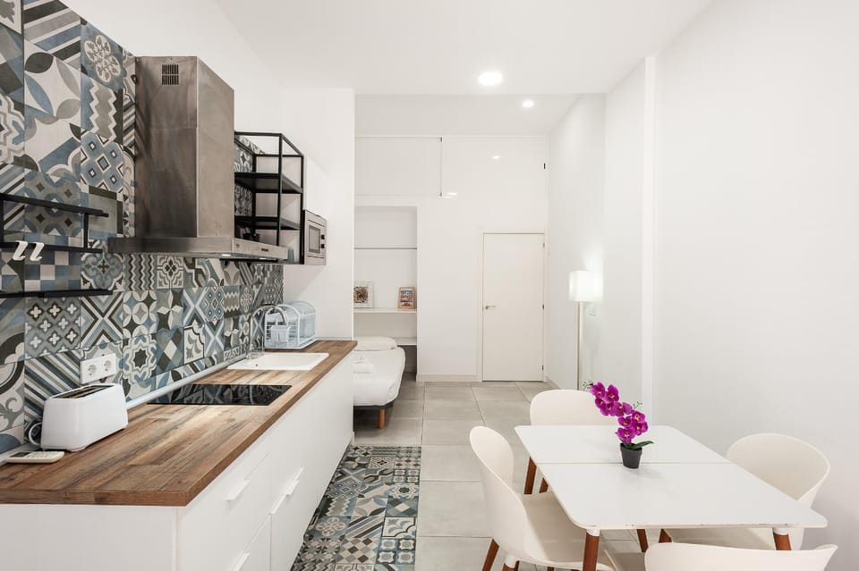 Kitchen or kitchenette, Living room, Dining area