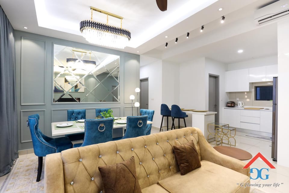 Kitchen or kitchenette, Living room, Dining area, air conditioner