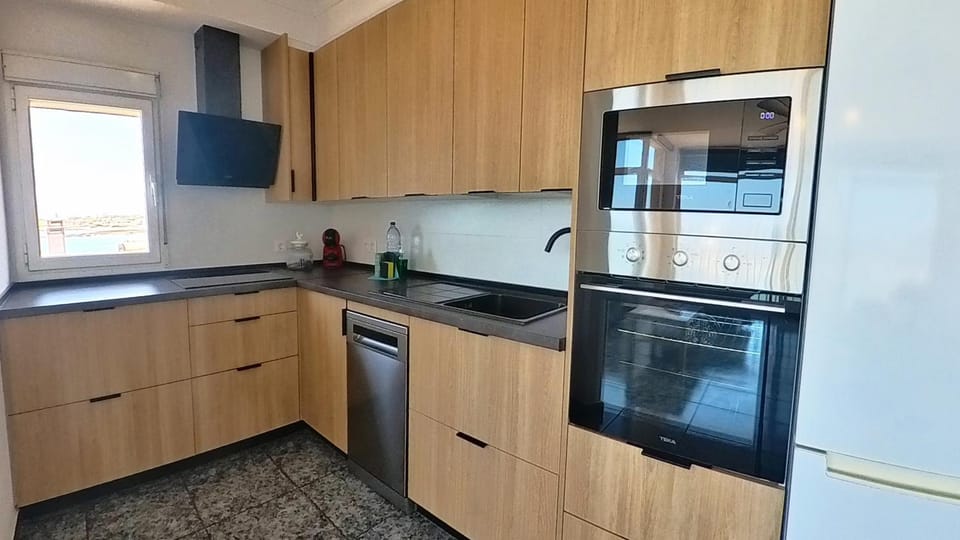 Kitchen or kitchenette, dishwasher, oven
