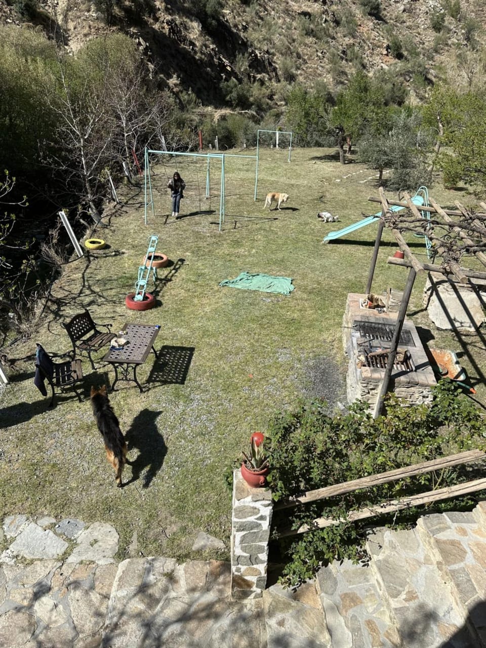 Spring, Day, Natural landscape, Children play ground, Garden view