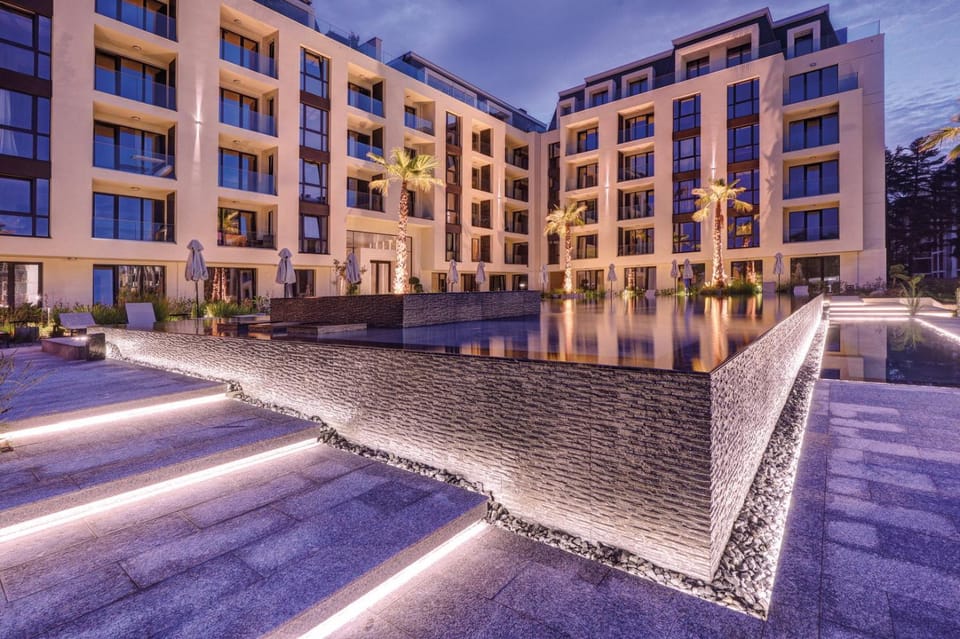 Night, Pool view, Swimming pool