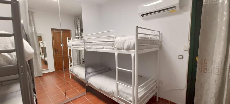 Bed, Photo of the whole room, Bedroom, bunk bed, wardrobe, air conditioner