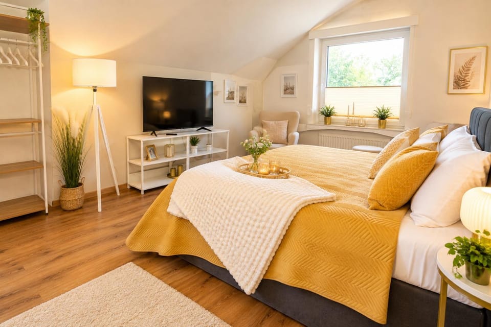 Bed, TV and multimedia, Photo of the whole room, Bedroom