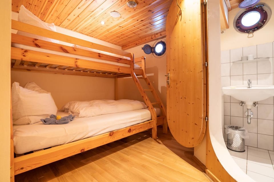 Shower, Bed, Bathroom, Photo of the whole room, Bedroom, bunk bed
