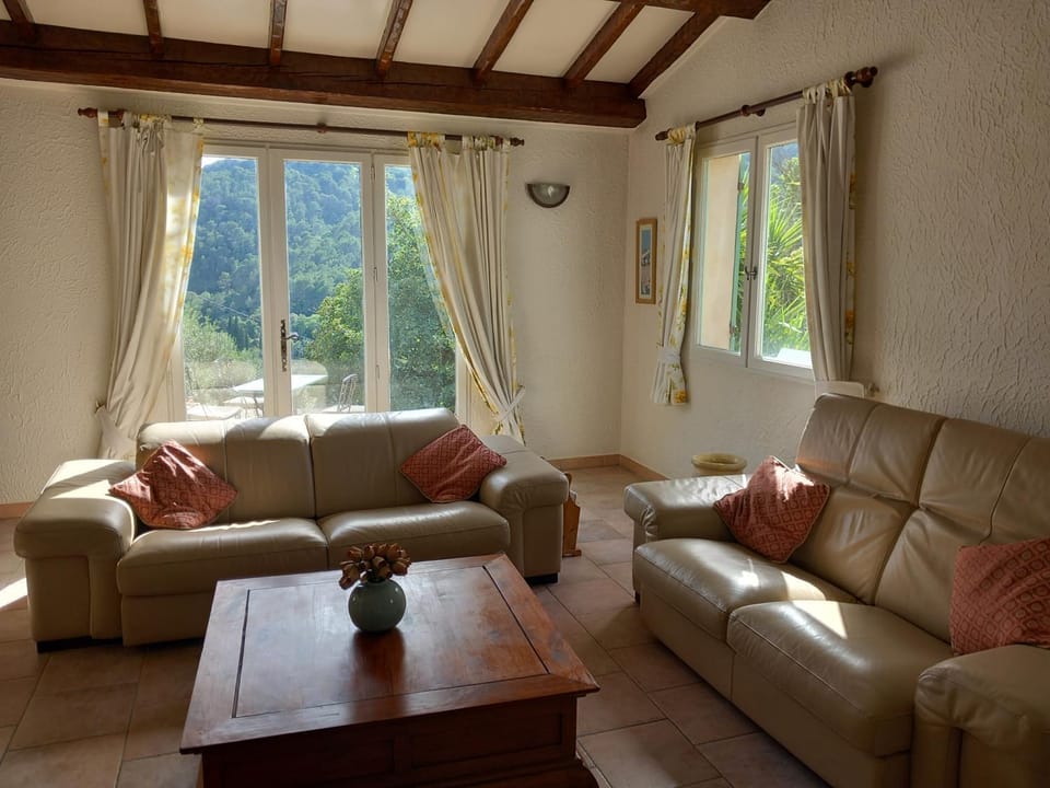 Detached villa with pool, Partial air-conditioning, set in a secure private garden, 800 metres from medieval village House in French Riviera