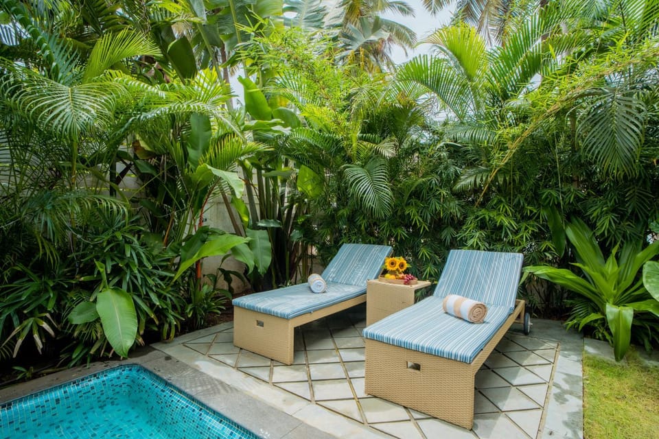Patio, Spring, Day, Natural landscape, Garden, Garden view, Pool view, Swimming pool, sunbed