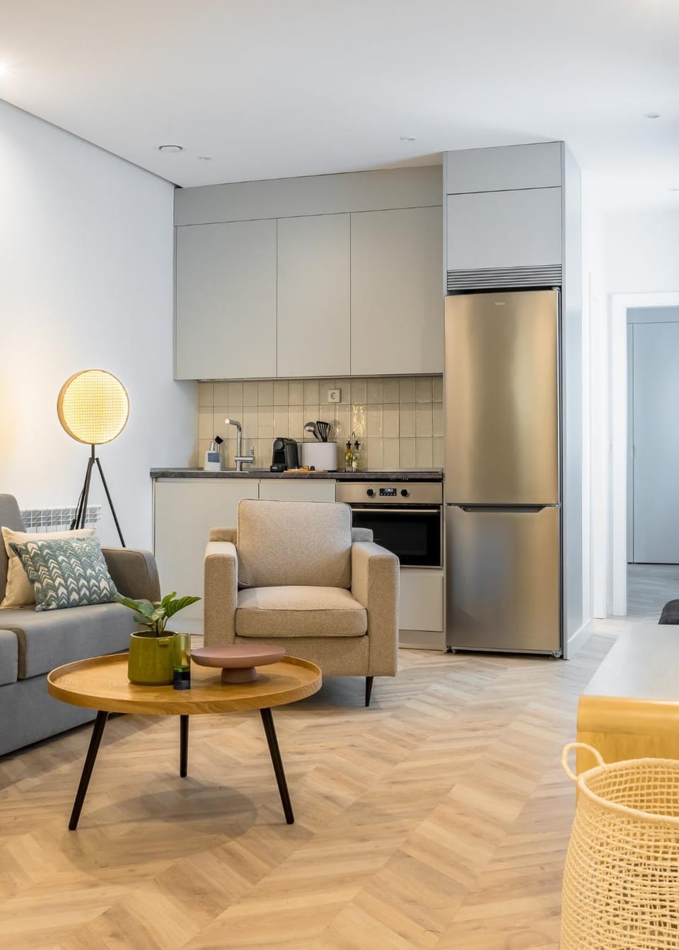Living room, kitchen