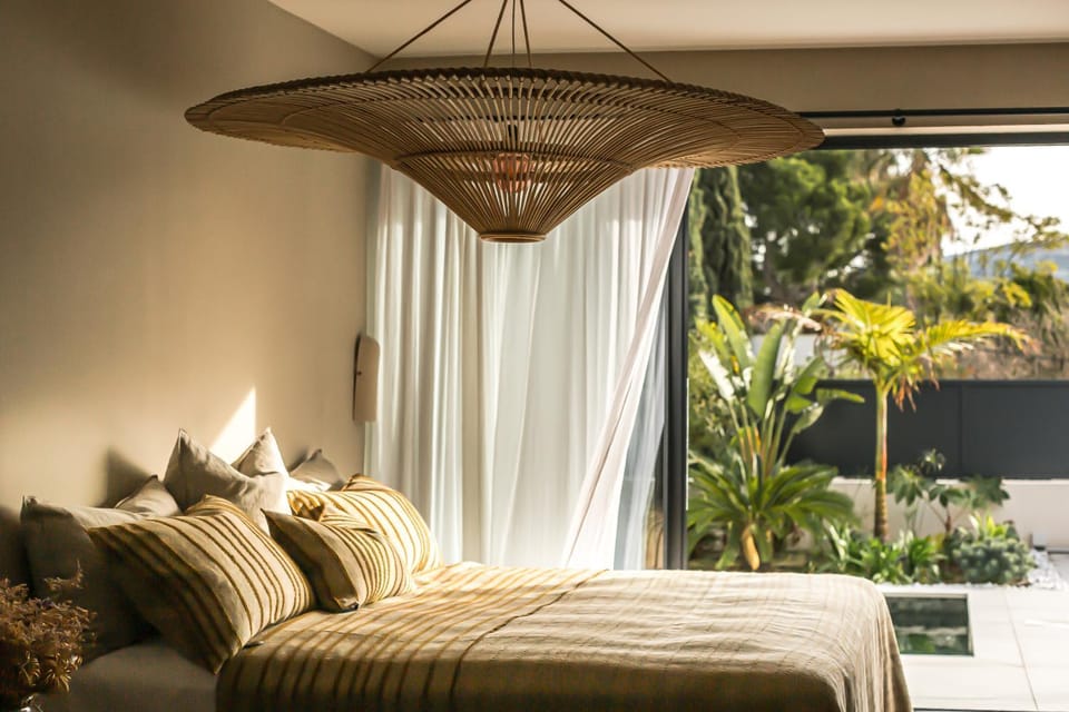 Bed, Garden, Decorative detail, Garden view, Pool view