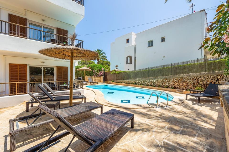 Property building, Living room, Swimming pool